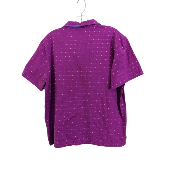 Robert Graham Mens Polo Golf XL Fuschia Pink Geometric Print Classic Fit Cotton - Picture 2 of 6